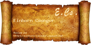 Einhorn Csongor névjegykártya